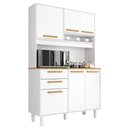 Ver imagem 1 de Kit Cozinha 6 Portas 2 Gavetas 120 cm Prisma Branco Absoluto Zanz