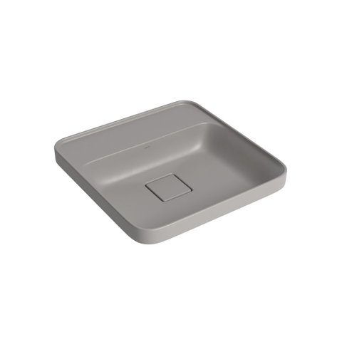 Cuba De Sobrepor Deca Slim 40X40 L.21040.M.85 Quadrada Com Mesa Soft Antracite
