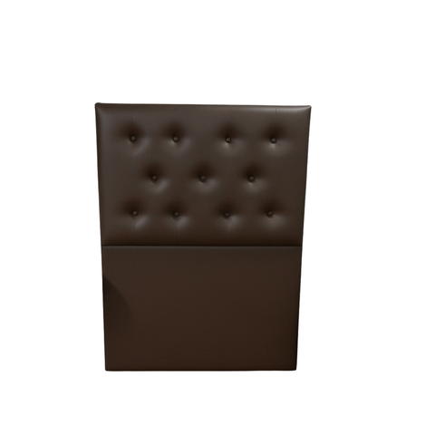 Cabeceira Solteiro Estofada em Corino Marrom 88 cm