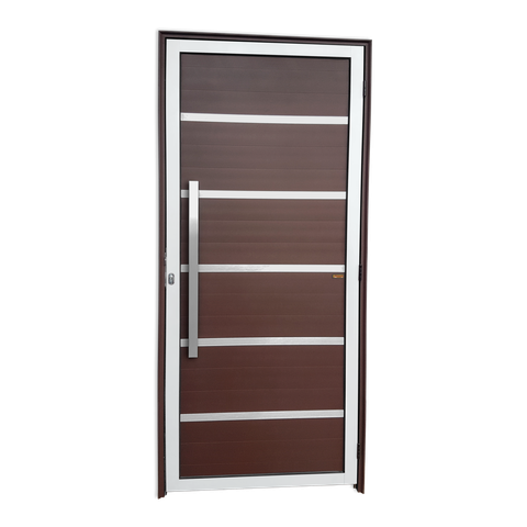 Porta Alumínio Lambril Premium c/Puxador e.Mix Corten 90 Brimak