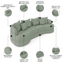 Ver imagem 3 de Sofá 3 Lugares 210cm Orgânico Quito K04 Bouclê Verde - Mpozenato