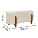 Ver imagem 3 de Puff Recamier Organico Imperial 100 cm Linho Bege Impo