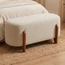 Ver imagem 2 de Puff Recamier Organico Imperial 100 cm Linho Bege Impo