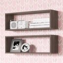 Ver imagem 2 de Nicho Retangular de Parede Percasa Suporta 2kg 68cm MDP Carvalho Acabamento Lacca