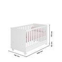 Ver imagem 2 de Berço Mini Cama 1344 com Colchão Probel Roupeiro com Cômoda 4070 Quarto Bebê Doce Sonho Branco Qmovi