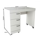 Ver imagem 4 de Mesa Escrivaninha Aspa 3 Gavetas Branco - Panorama Móveis