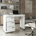 Ver imagem 2 de Mesa Escrivaninha Aspa 3 Gavetas Branco - Panorama Móveis