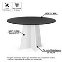 Ver imagem 2 de Mesa de Jantar Redonda 90cm 4 Lugares Isabela MDF Preto e Branco - Straub Web