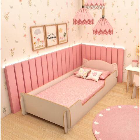 Cama Infantil Montessoriana Gato MDF com Grades Byhouse