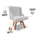 Ver imagem 3 de Kit 10 Cadeiras Estofadas Giratória para Sala de Jantar Lia Linho Cinza - Ibiza