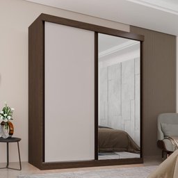 Guarda Roupa Solteiro 100% Mdf 2 Portas de Correr 3 Gavetas com Espelho Portugal - Mais Móveis - 4