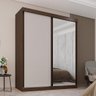 Guarda Roupa Solteiro 100% Mdf 2 Portas de Correr 3 Gavetas com Espelho Portugal - Mais Móveis - 4