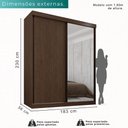 Ver imagem 5 de Guarda Roupa Solteiro 100% Mdf 2 Portas de Correr 3 Gavetas com Espelho Portugal - Mais Móveis