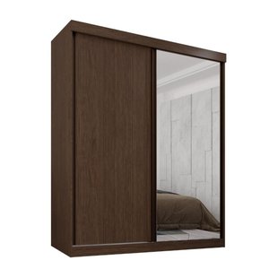 Guarda Roupa Solteiro 100% Mdf 2 Portas de Correr 3 Gavetas com Espelho Portugal - Mais Móveis