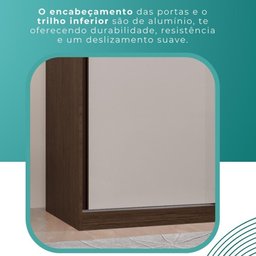 Guarda Roupa Solteiro 100% Mdf 2 Portas de Correr 3 Gavetas com Espelho Portugal - Mais Móveis - 11
