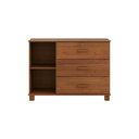 Ver imagem 3 de Cômoda Sapateira 1139c Bronze Madeira Maciça 3 Gavetas e 1 Porta Castanho Finestra