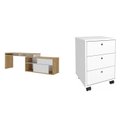 Ver imagem 2 de Conjunto Escrivaninha Flex 2 Portas com Gaveteiro New 3 Gavetas Branco/Olmo Artany