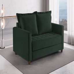Sofa Cama Frisa Colchao Casal Pes de Madeira Talento Móveis - 1
