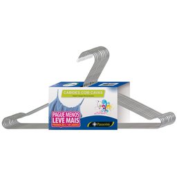 Cabide Tintureiro com Cava Cromado Organização Roupa Armario - Kit com 10 unidades - 1