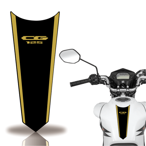 Adesivo Faixa Gravata Tanque Moto Cg 160 125 Titan Fan Teu Adesivo 125 Preto Listra Dourado