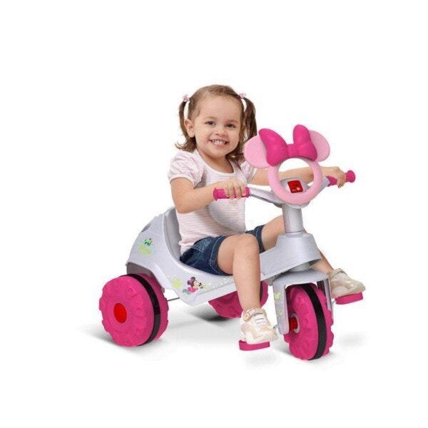 Triciclo Infantil Motoca Para Bebe Minnie Rosa Nathor em Promoção