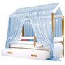 Cama Montessori com Auxiliar Cordão Led e Dossel - Azul - 1