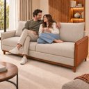 Ver mais imagens de Sofá Living 3 Lugares Base Madeira Maciça Egito