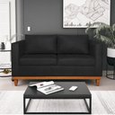 Ver imagem 2 de Kit Sofá 3 Lugares e 2 Poltronas Europa 180 cm Estilo Conforto e Elegância Suede Preto - Amarena
