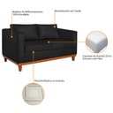 Ver imagem 6 de Kit Sofá 3 Lugares e 2 Poltronas Europa 180 cm Estilo Conforto e Elegância Suede Preto - Amarena