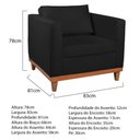 Ver imagem 5 de Kit Sofá 3 Lugares e 2 Poltronas Europa 180 cm Estilo Conforto e Elegância Suede Preto - Amarena