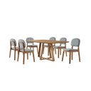 Ver imagem 1 de Conjunto Sala de Jantar Mesa Florença 160x90cm Tampo Retângular Laminado Mel com 6 Cadeiras Évora -