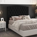 Ver imagem 2 de Cabeceira Estofada Cama Box Casal Queen Size Greta 160cm com Frame Corano Preto - Abmaza