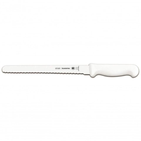 Faca para Fiambres Tramontina com Lâmina de Aço Inox e Cabo em Polipropileno Branco 12