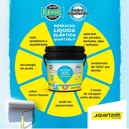 Borracha Liquida Cinza 18kg - Quartzolit - 2