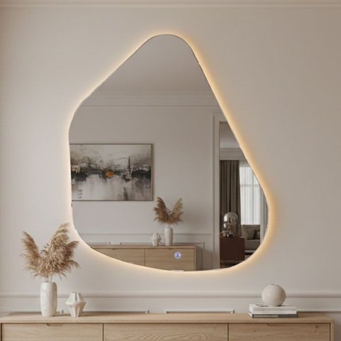 Espelho Orgânico Geller Led Touch 70x50cm Decorativo Luxo - Led 3000k