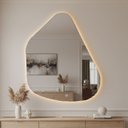 Ver imagem 1 de Espelho Orgânico Geller Led Touch 70x50cm Decorativo Luxo - Led 3000k