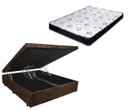 Ver imagem 2 de Cama Box Baú Queen Bi-Partido Green Marrom Suede + Colchão Espuma D33 138x188x12