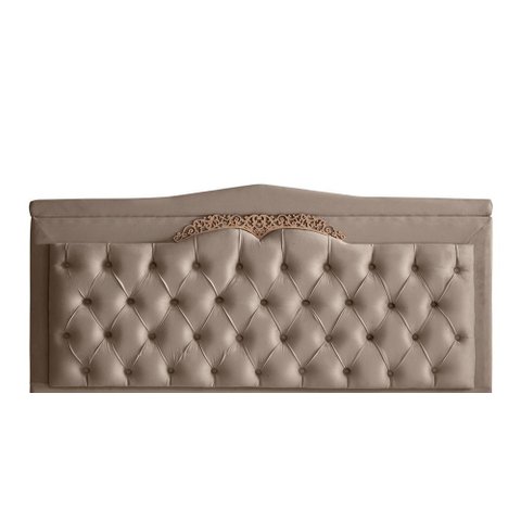 Cabeceira de Cama Box Painel Barcelona Casal 140 Cm Retro Capitonê Botão Encapados Suede Capuccino D