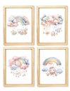 Ver imagem 1 de Kit Quadro Infantil Arco Iris Aquarela Decoração Quarto Menina Enxoval Bebê Criança