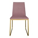 Ver imagem 2 de Kit 6 Cadeiras de Jantar Estofada Lille Base Gold Veludo Rosê - Montanaris Decor