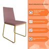 Kit 6 Cadeiras de Jantar Estofada Lille Base Gold Veludo Rosê - Montanaris Decor - 6