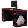 Kit Mesa Para PC Gamer Destiny Preto Vermelho e Cadeira Gamer TGC12 H01 ThunderX3 Preto -Lyam Decor - 3