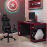 Kit Mesa Para PC Gamer Destiny Preto Vermelho e Cadeira Gamer TGC12 H01 ThunderX3 Preto -Lyam Decor - 2