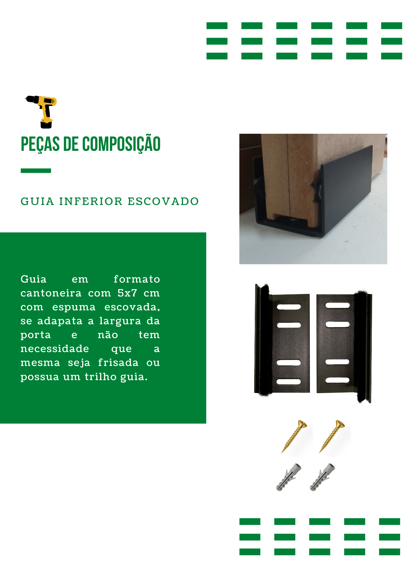 Kit p/ Porta Dupla Celeiro - Trilho Tubular 3,00 M - Preto - Al-Fer - 4