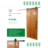 Kit p/ Porta Dupla Celeiro - Trilho Tubular 3,00 M - Preto - Al-Fer - 3
