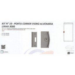 Kit 10 Porta de Correr Vidro Alvenaria Linha 3000 Glass Peças Marrom - 2