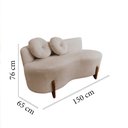 Ver mais imagens de Namoradeira Sofá Feijão Lounge Orgânica Veludo Bege