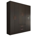 Ver imagem 3 de Guarda-roupa Solteiro Belmont 6 Portas 2 Gavetas Preto - Panorama Móveis Móveis