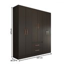 Ver imagem 4 de Guarda-roupa Solteiro Belmont 6 Portas 2 Gavetas Preto - Panorama Móveis Móveis