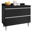 Ver imagem 1 de Balcão para Cozinha 100 cm com Tampo 2 Portas Diamante Preto
